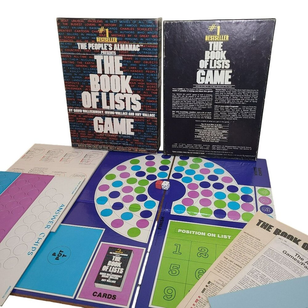 Avalon Hill 1979 : The Book of Lists Game - Best Books of the Year (UNPUNCHED)